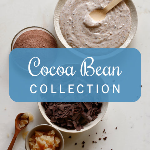 Cocoa Beans and chocolate in bowls
